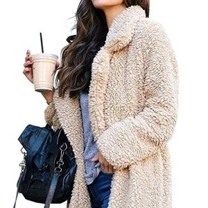 Fuzzy Cream Long Coat